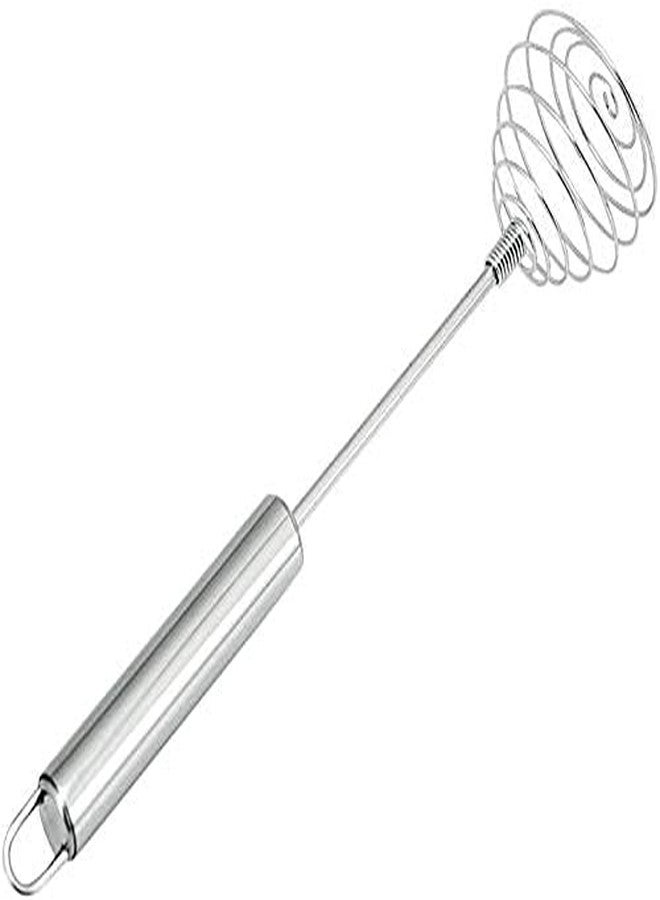 SVDK Silver Stainless Steel Spring Whisk Egg Beater Milk Blender for Blending, Whisking, Beating & Stirring - Image 2