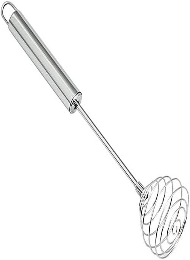 SVDK Silver Stainless Steel Spring Whisk Egg Beater Milk Blender for Blending, Whisking, Beating & Stirring - Image 1