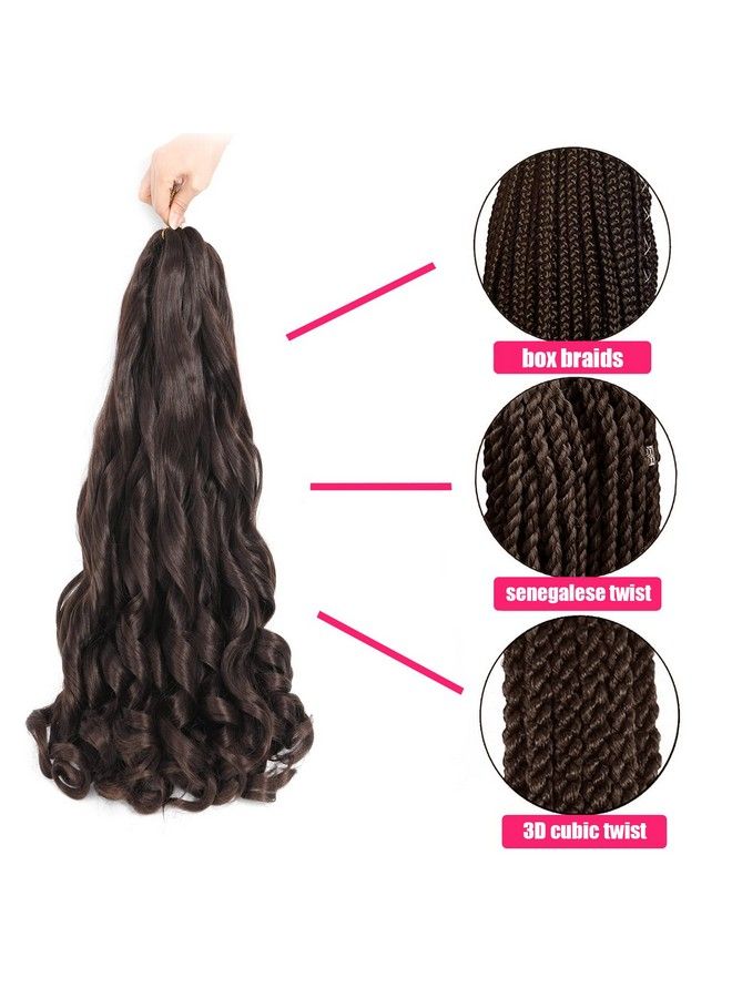 conrora French Curly Braiding Hair 24 Inch 8 Packs Pre Stretched Bouncy Braiding Hair Loose Wavy Braiding Hair Synthetic Hair Extensions For Black Women (24 Inch 8 Packs 27/613) - Image 4