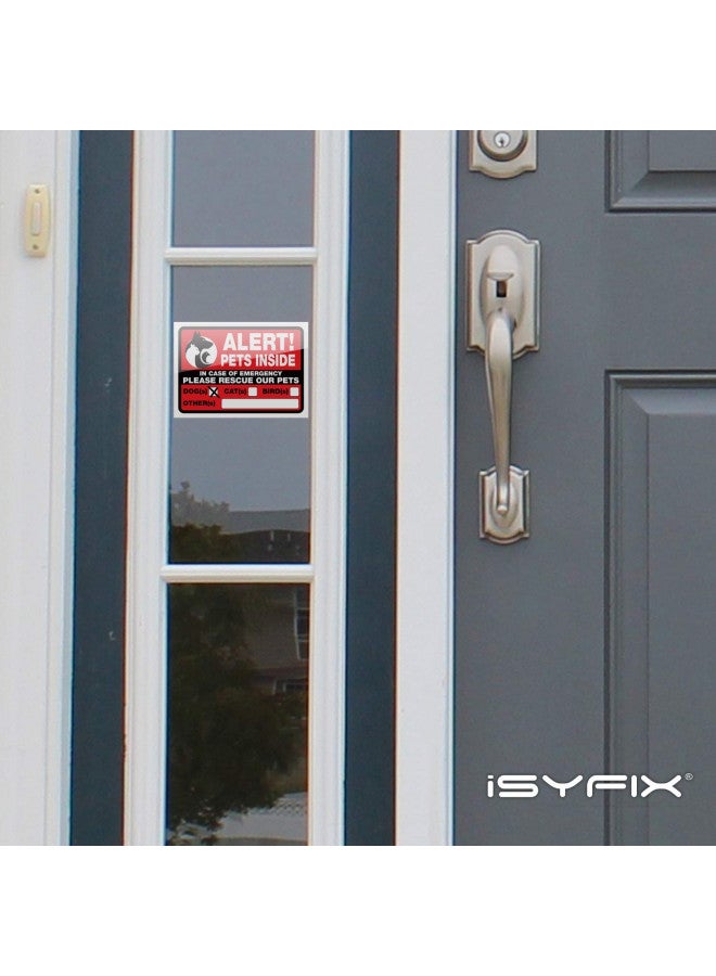 iSYFIX iSYFIX Alert Pets Inside Signs Stickers 4 Pack 7x5 Inch Premium Self-Adhesive Vinyl, Laminated for Ultimate UV, Weather, Scratch, Water and Fade Resistance, Indoor and Outdoor  - Image 3