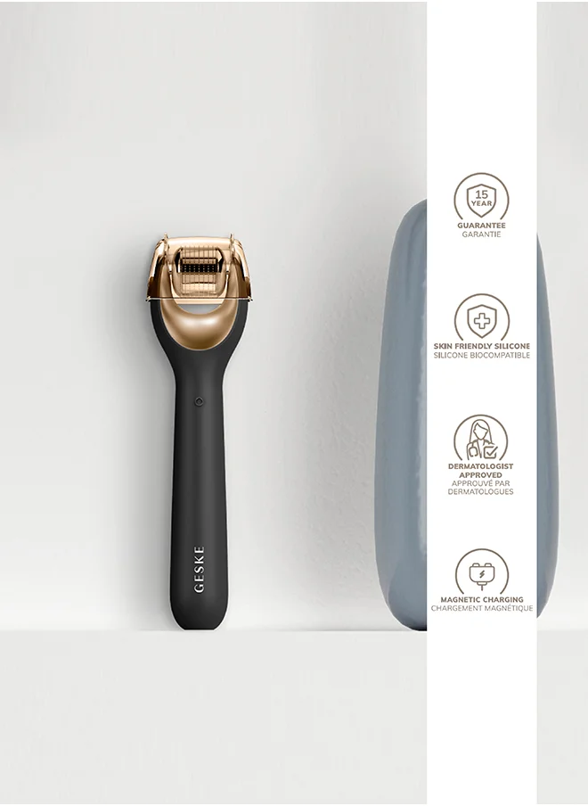 GESKE SmartAppGuided Microneedle Face Roller 9 In 1 Gray