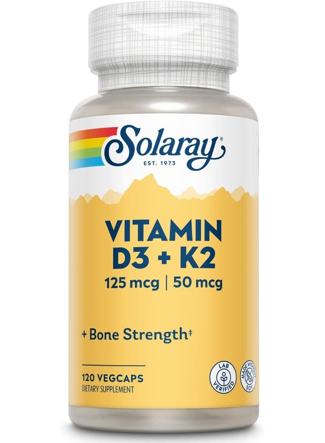 Solaray Vitamin D3 + K2, Calcium Absorption, Bone Strength, Cardiovascular & Immune Function Support  - Image 1