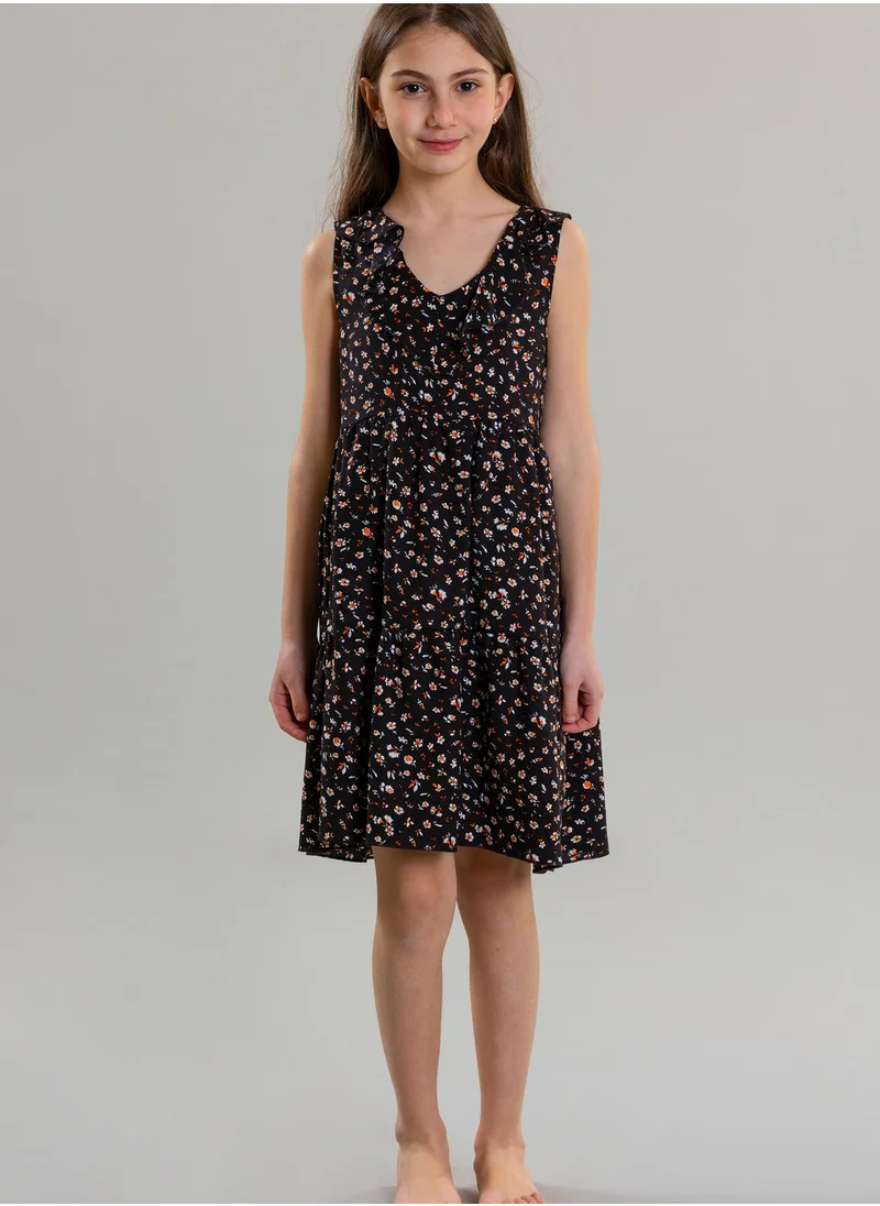 Pear Concept Kids Floral ruffled Dress