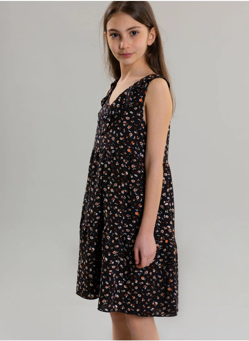 Pear Concept Kids Floral ruffled Dress