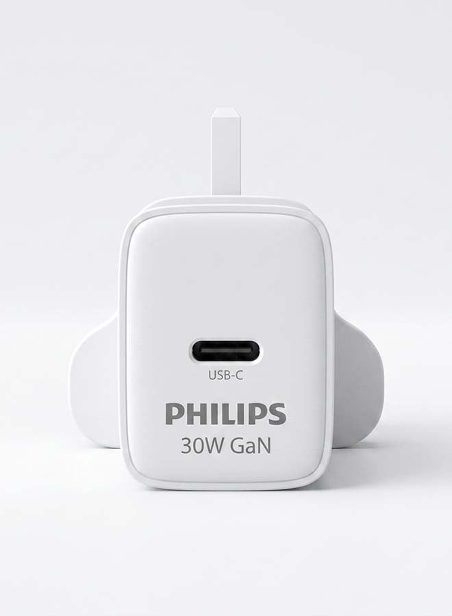 Philips 30W GaN USB-C Fast Wall Charger with Power Delivery, Compact Travel Adapter, Multi Protection Safety, Universal Fast Charging for iPhone Samsung iPad MacBook Air – DLP5312CW/05 White White - Image 2