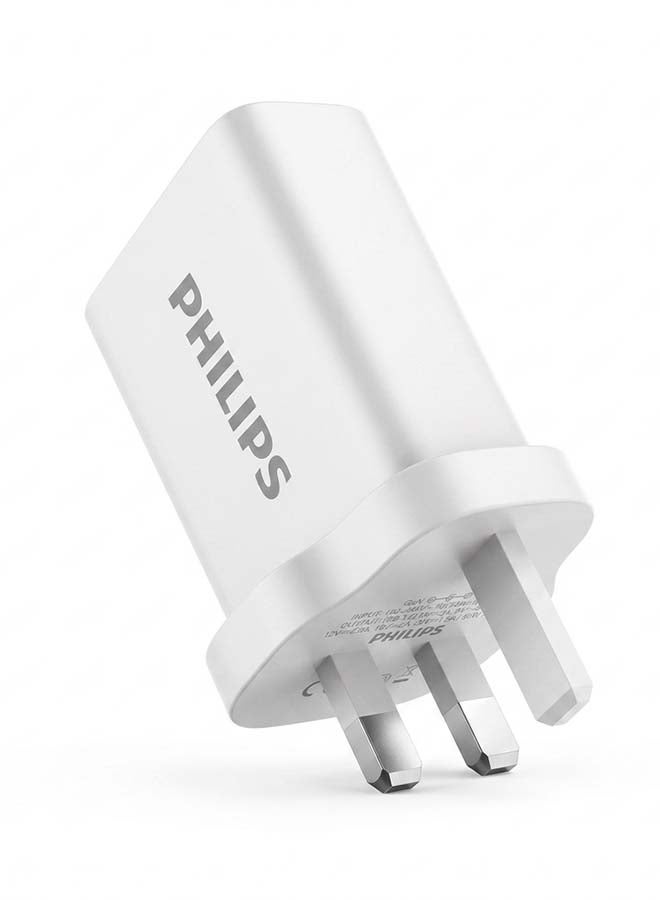 Philips 30W GaN USB-C Fast Wall Charger with Power Delivery, Compact Travel Adapter, Multi Protection Safety, Universal Fast Charging for iPhone Samsung iPad MacBook Air – DLP5312CW/05 White White - Image 1