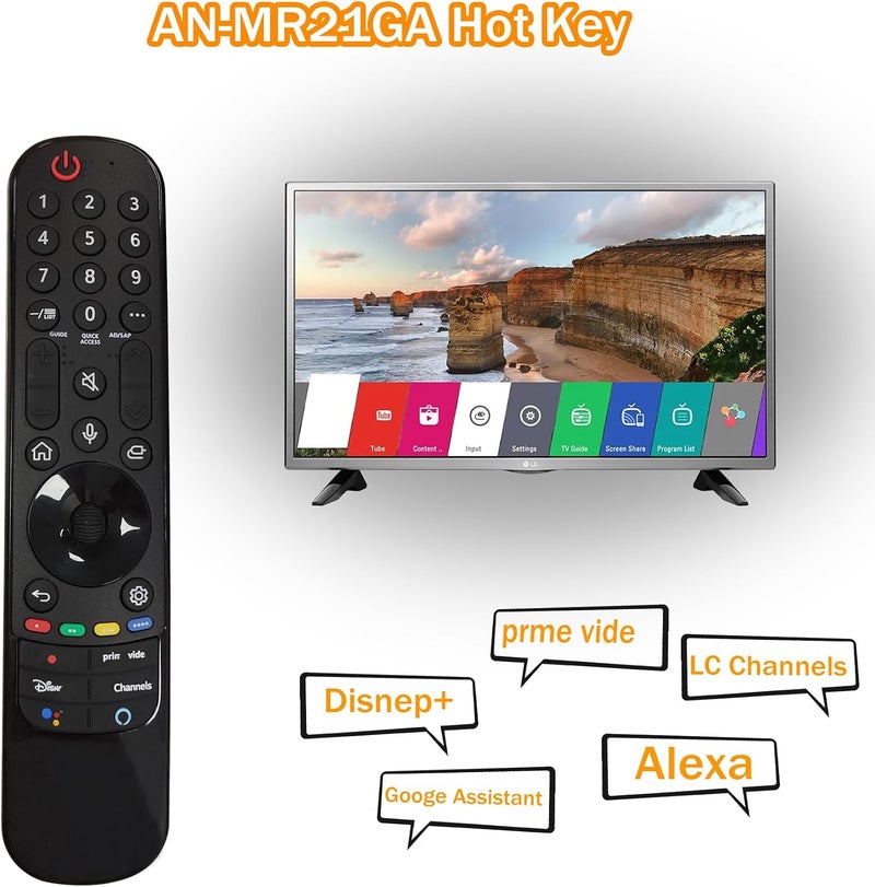 Bxmgr AN-MR22GA AN-MR21GA Magic Remote for LG Smart TV Remote with Voice Pointer, for LG Smart TVs UHD OLED QNED NanoCell 4K 8K Series, Compatible with LG TVs 2018-2022, with Hot Key, 5 Year Warranty - Image 5