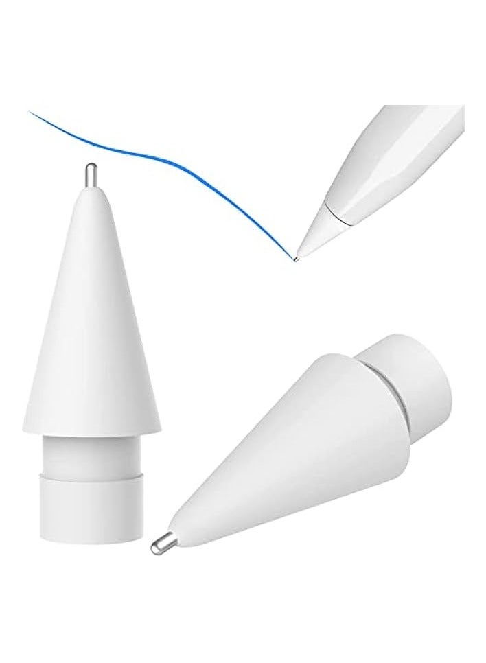 PROMASS 2-Pack Pencil Tips for Apple Pencil,No Wear Out Fine Point Precise Control Pencil Replacement Nibs,Compatible with Apple Pencil 1st Gen and 2nd Gen/iPad Pro Pencil (White) - Image 1