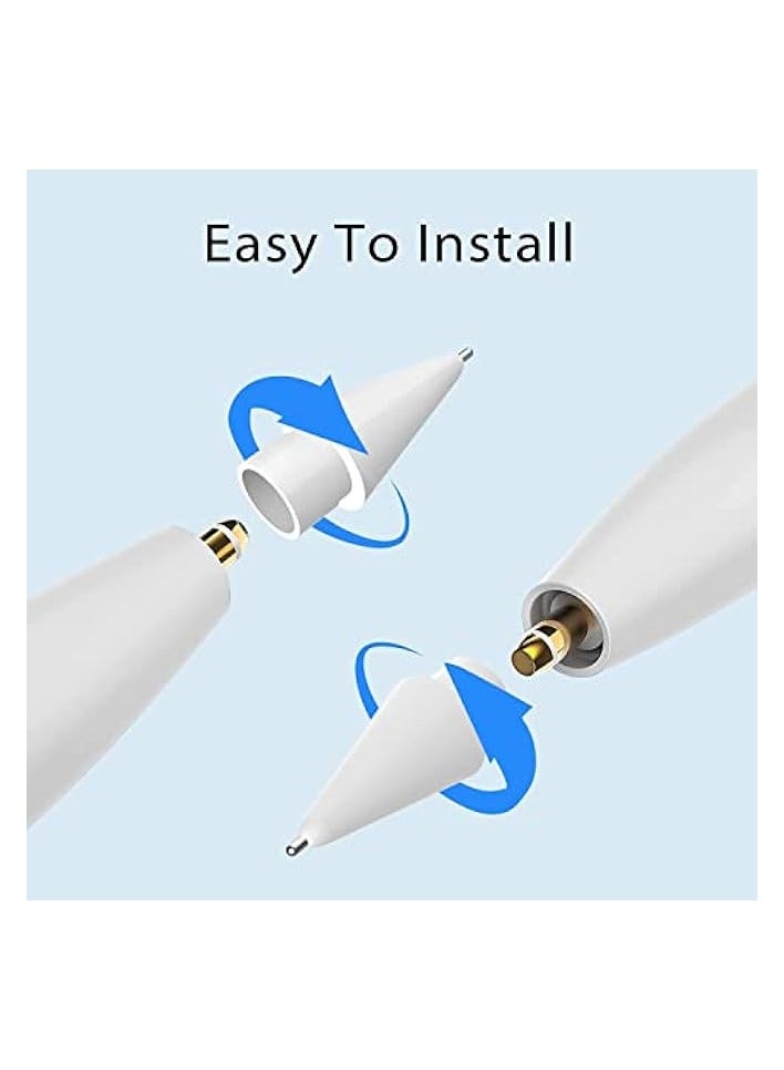 PROMASS 2-Pack Pencil Tips for Apple Pencil,No Wear Out Fine Point Precise Control Pencil Replacement Nibs,Compatible with Apple Pencil 1st Gen and 2nd Gen/iPad Pro Pencil (White) - Image 2