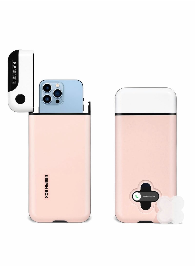 SYOSI - Cell Phone Lock Box with Timer, Portable Time Lock Box for iPhone and Android Phone, Help to Focus, Prevent Phone Addiction, Portable,Timed,Control Self, Prevent Phone Addiction (Pink) - Image 1