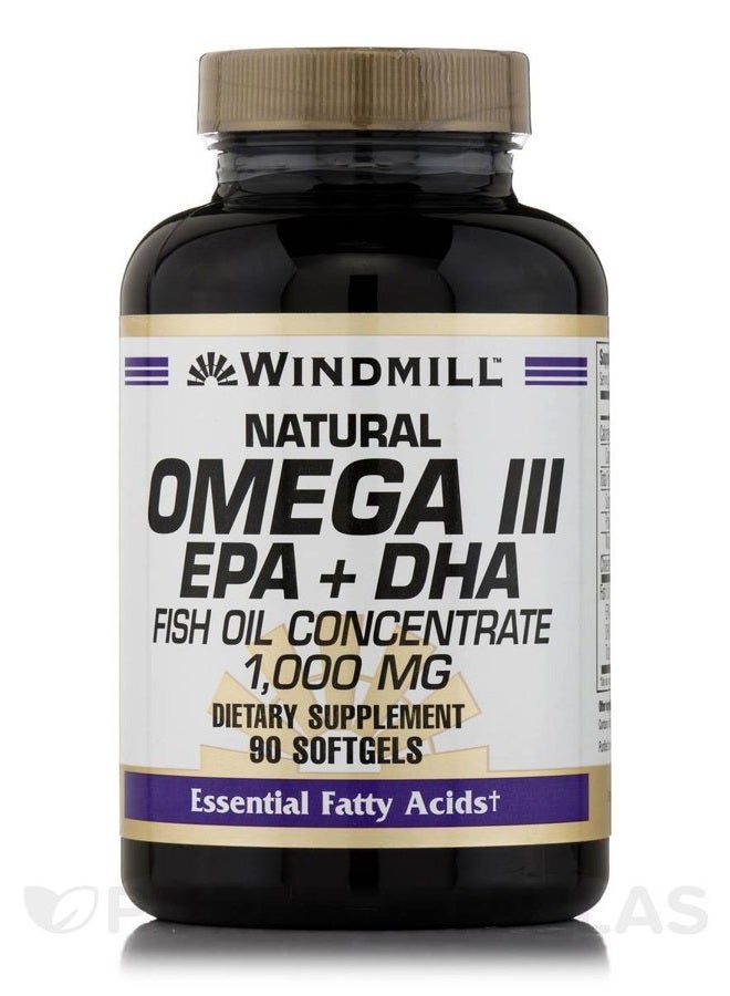 WINDMILL Omega 3 Fish Oil 1000 mg with EPA & DHA 90 Softgels - Image 1