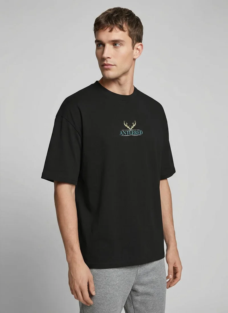 NOBERO Men's Premium Oversized Printed T-Shirt