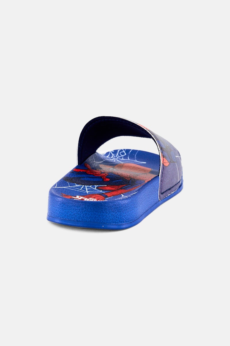 MARVEL Kids Boy Spiderman Slip On Slides, Blue - Image 2