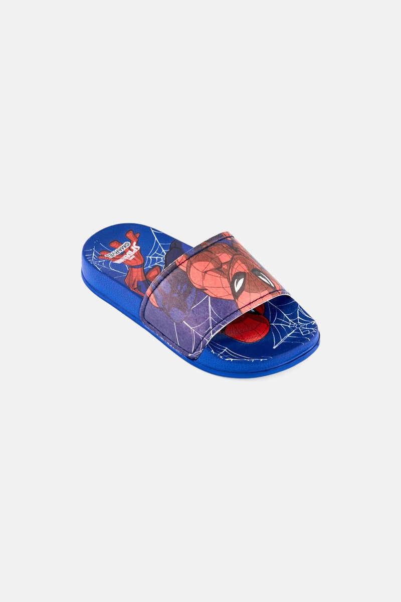 MARVEL Kids Boy Spiderman Slip On Slides, Blue - Image 1