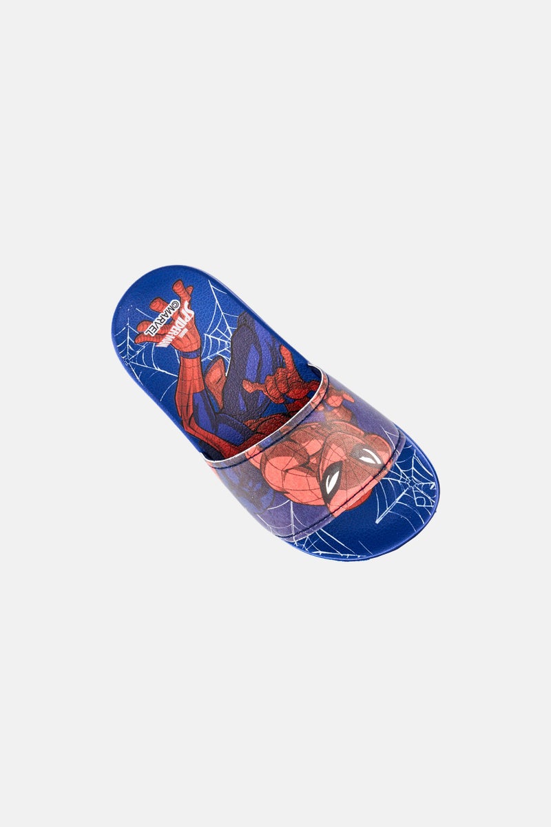 MARVEL Kids Boy Spiderman Slip On Slides, Blue - Image 3
