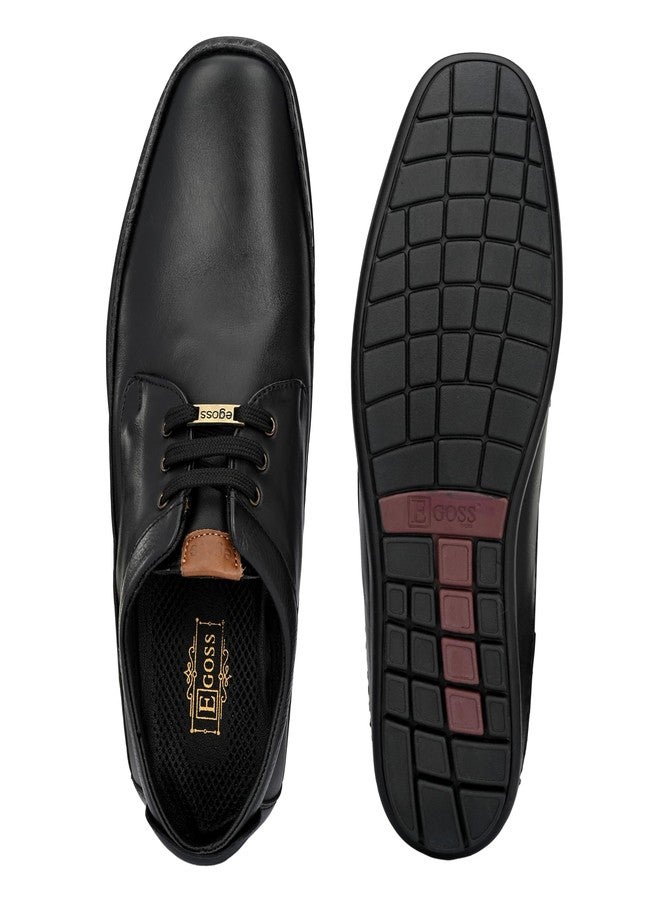 إيجوس حذاء إيغوس ديربي رسمي رجالي | جلد طبيعي | تصميم مرن | مريح وأنيق | مثالي للعمل والمناسبات الرسمية – GS-247 | أسود، مقاس 9 - Image 5
