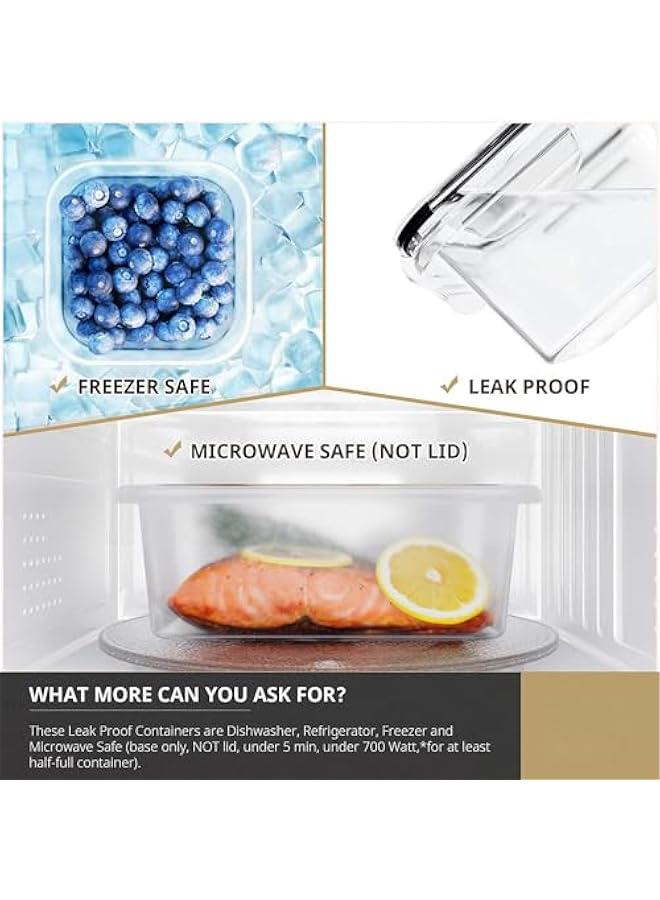 ميكسد مجموعة حاويات تخزين الطعام 32 قطعة من تراسل مع اغطية سهلة الكبس (16 غطاء + 16 حاوية) - حاويات بلاستيكية محكمة الغلق لتنظيم المخزن والمطبخ - مع ملصقات وعلامات مجانية (16) - Image 3