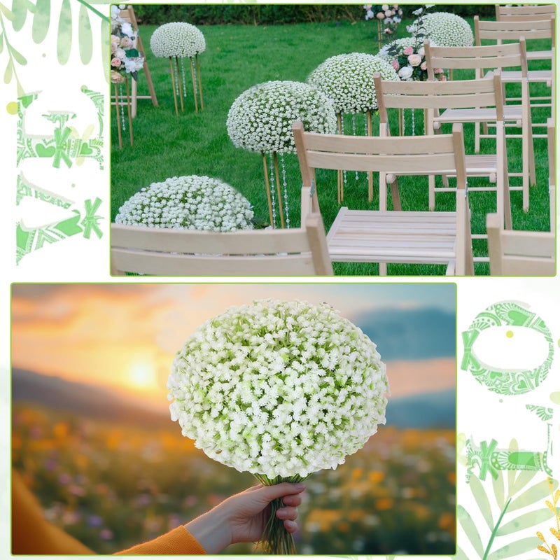 Ovveroche 240 Pcs Baby Breath Artificial Flowers Bulk, Fake White Baby Breath Flowers for Wedding Bouquet Home Party Decor, 11.8 Inch - Image 4