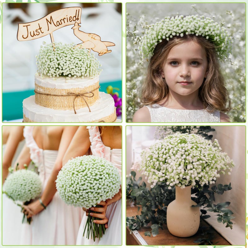 Ovveroche 240 Pcs Baby Breath Artificial Flowers Bulk, Fake White Baby Breath Flowers for Wedding Bouquet Home Party Decor, 11.8 Inch - Image 5
