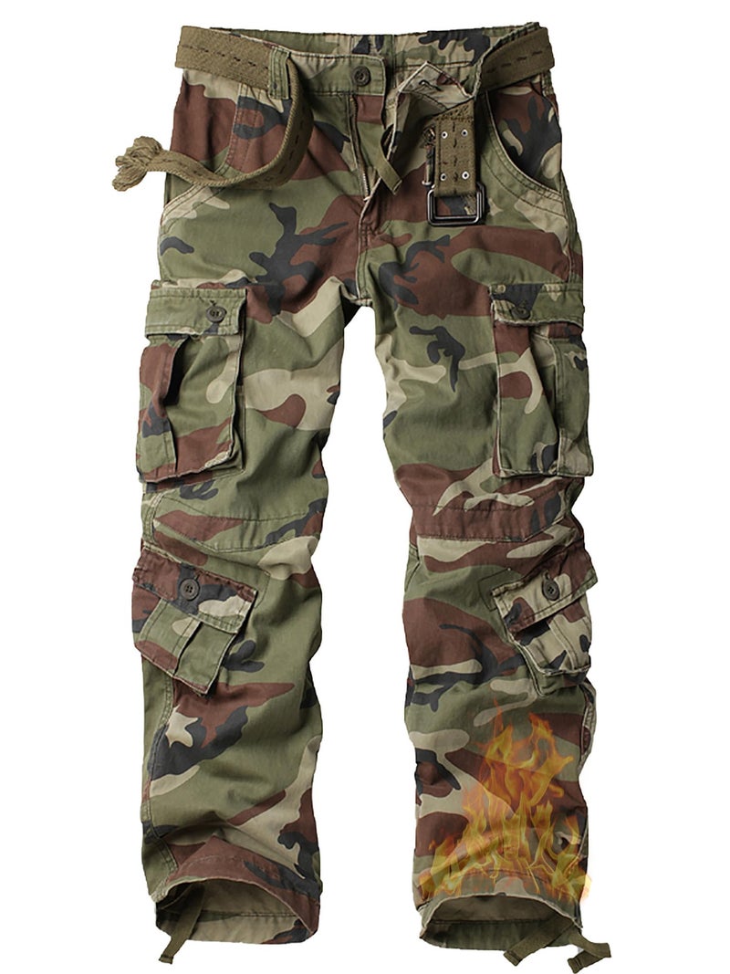 AKARMY Men's Fleece Lined Hiking Pants Outdoor Cargo Pants Casual Work Ski Pants with 8 Pockets 3358 C29 Camo 36 - Image 4