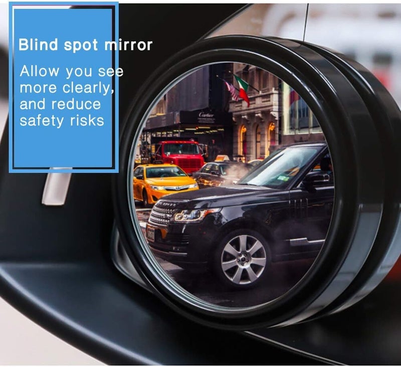 Blind Spot Mirror for Car Side Mirrors 360° Rotation – High Definition Wide Angle Crystal Glass Convex Mirror Waterproof for Improved Driving Safety and Visibility - Image 2