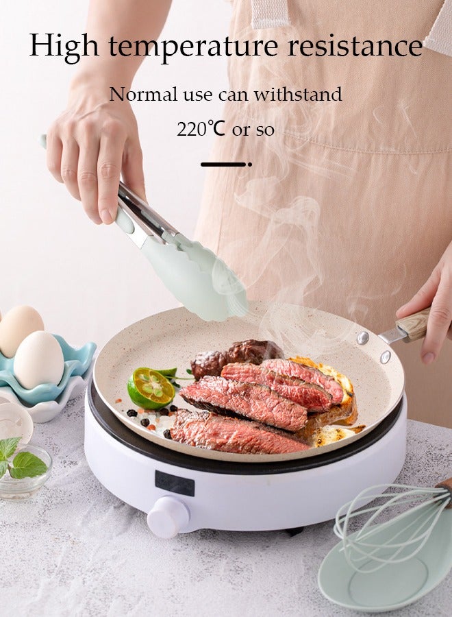 12-piece Silicone Cooking Utensils Set With Wooden Handles，Nonstick Cookware with Storage Bucket，BPA FREE，Heat-resistant,Light Green  - Image 3