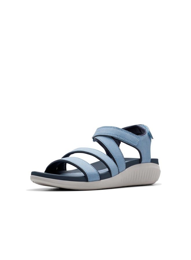 clarks Women's Glide Hi Ella Wedge Sandal, Denim Synthetic, 10 - Image 1