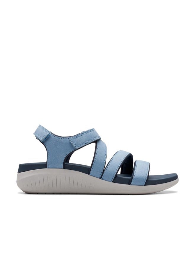 clarks Women's Glide Hi Ella Wedge Sandal, Denim Synthetic, 10 - Image 2