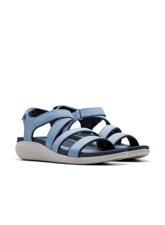 clarks Women's Glide Hi Ella Wedge Sandal, Denim Synthetic, 10 - Image 5