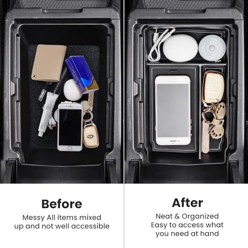 Drytuns Center Console Organizer Armrest Tray Insert Storage Box for Honda CRV 2023-2026, Accessories for 2023+ CR-V Hybrid, ABS Plastic, Black - Image 4