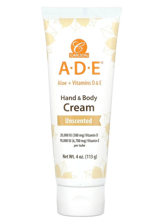 A-D-E Hand & Body Cream Unscented 4 oz (113 g)