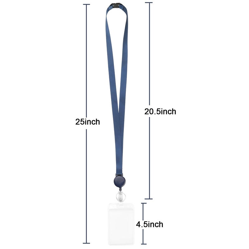 YOUOWO Retractable Badge Holder with Lanyard,Breakaway Safety Lanyards with id Badge Holders Vertical,Retractable id Badge with Clip,Punched Zipper Waterproof,Pack of 2 - Image 3