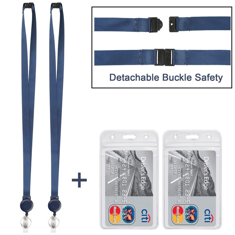 YOUOWO Retractable Badge Holder with Lanyard,Breakaway Safety Lanyards with id Badge Holders Vertical,Retractable id Badge with Clip,Punched Zipper Waterproof,Pack of 2 - Image 4