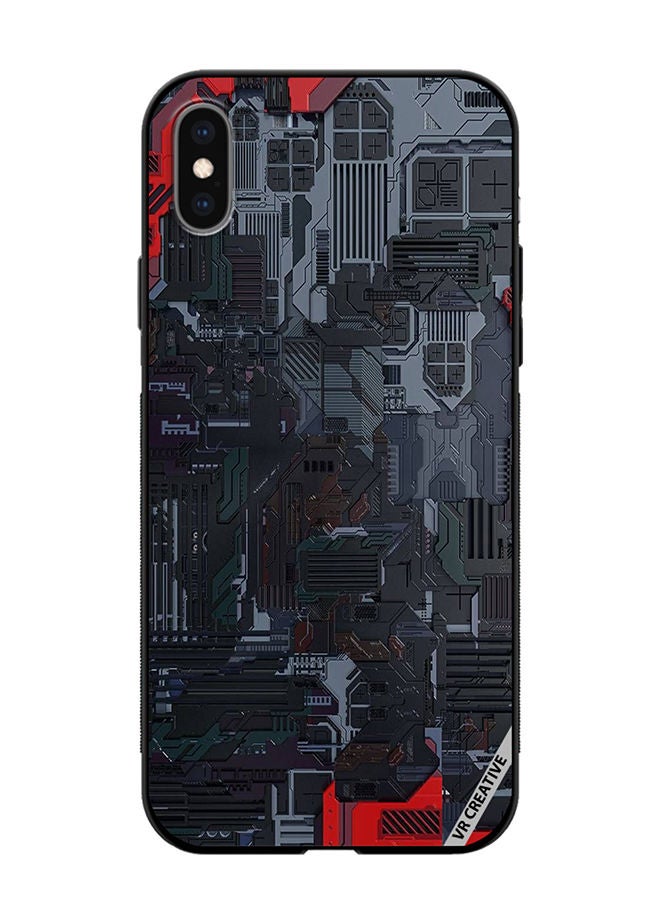 VR CREATIVE Protective Case Cover For Apple iPhone XS Max Tech Design Multicolour - Image 1