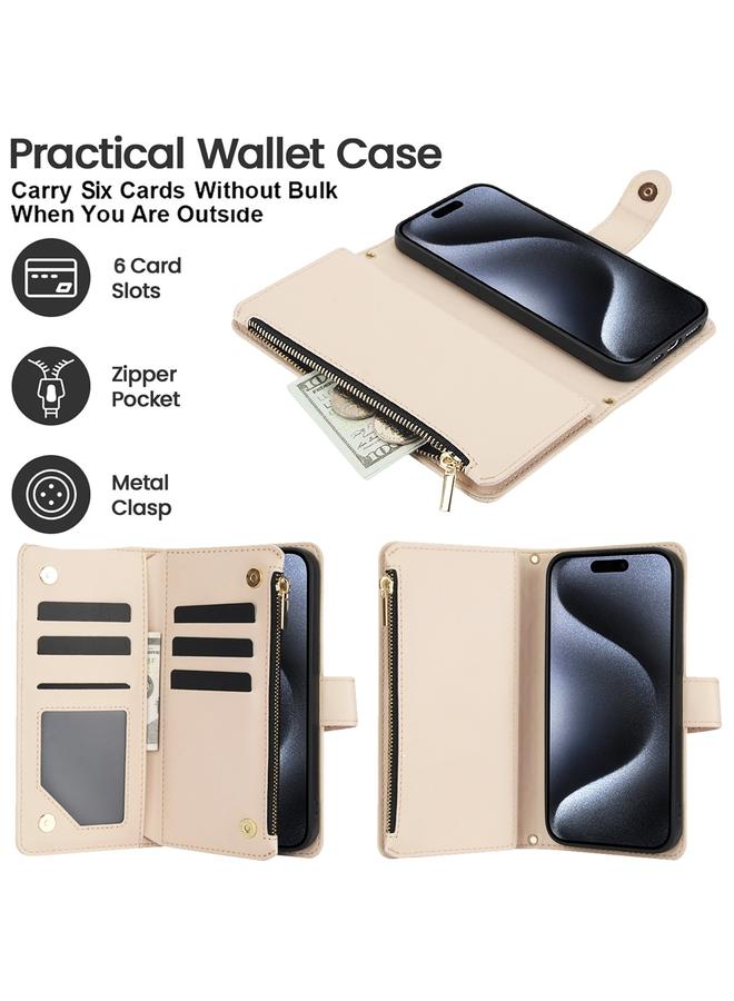 زبون جراب هاتف iPhone 12 / 12 Pro YM016 محفظة بطاقات بسحاب معيني الشكل من الجلد مع حبل - Image 4