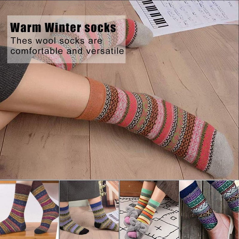 FYC Socks for Women - Stocking Stuffers Gifts for Women - Warm Thick Soft Wool Cozy Crew Socks Christmas Gifts for Woman - Image 3