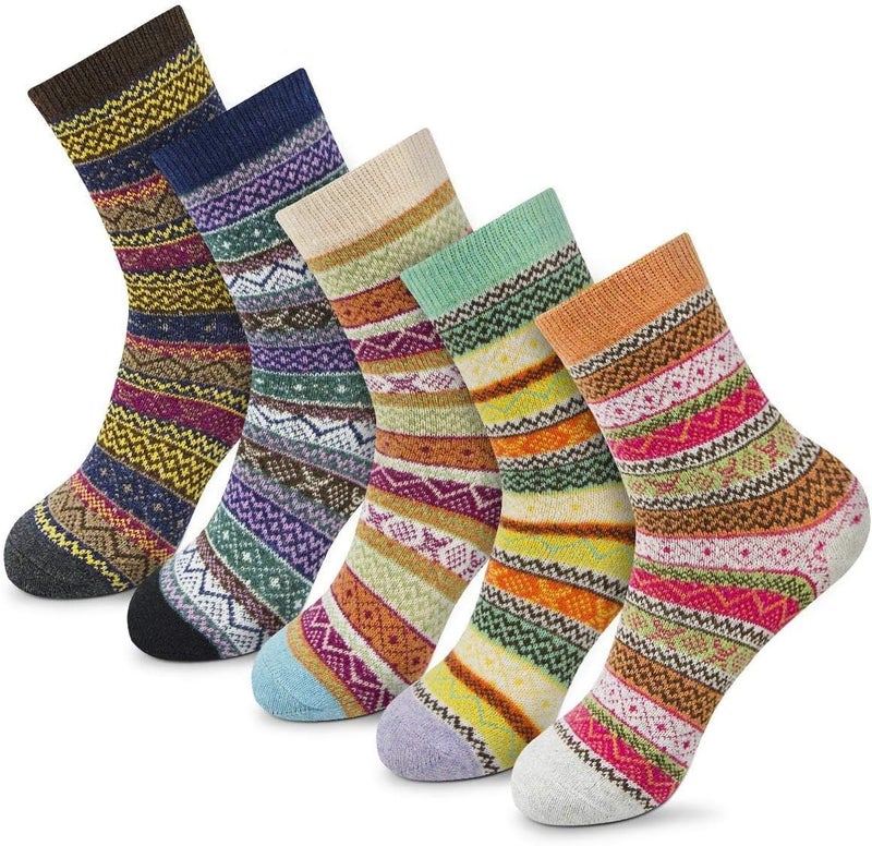 FYC Socks for Women - Stocking Stuffers Gifts for Women - Warm Thick Soft Wool Cozy Crew Socks Christmas Gifts for Woman - Image 1