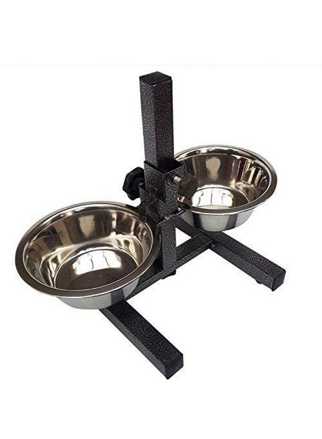 وعاء طعام للكلاب بارتفاع قابل للتعديل على شكل حرف H - مجموعة وعاء مزدوج من الفولاذ المقاوم للصدأ بسعة 1600 مل، وعاء طعام مرتفع للكلاب (متوسط) - Image 4