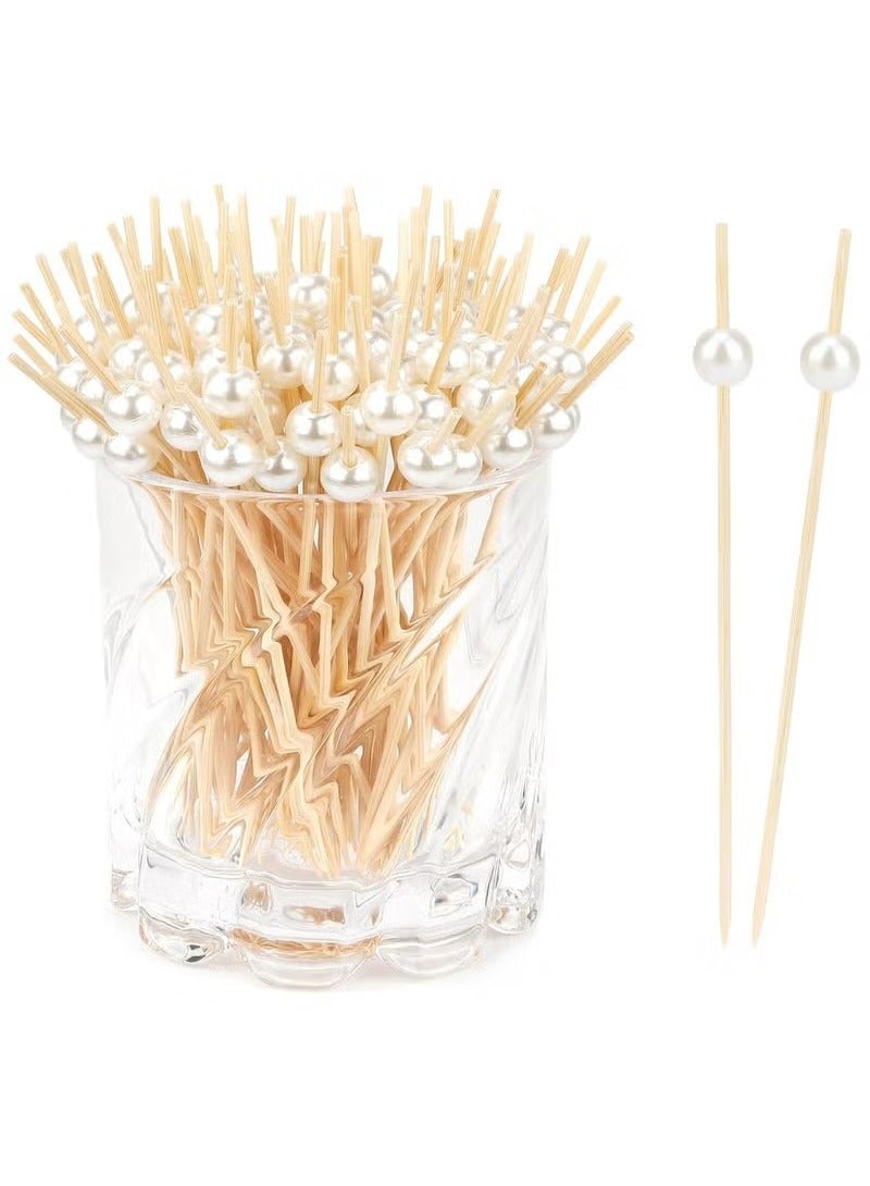 Flavored Cocktail Toothpicks, 100pcs Bamboo, 4.7in, Party Favors, Appetizer Skewers  - Image 1