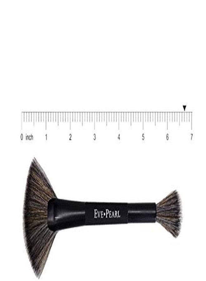 EVE PEARL Dual Ended Brush Contour Concealer Blender Fan Liner Highlighter Brow Cruelty Free Hypoallergenic Easy Blending Makeup Brushes (B204 Fan Highlighter) - Image 2