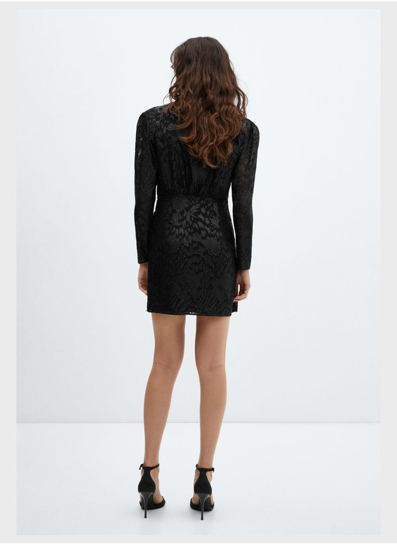 MANGO - Floral Print V- Neck Dress - Image 1
