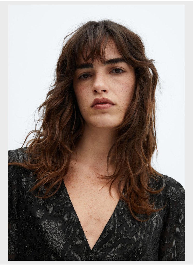 MANGO - Floral Print V- Neck Dress - Image 1