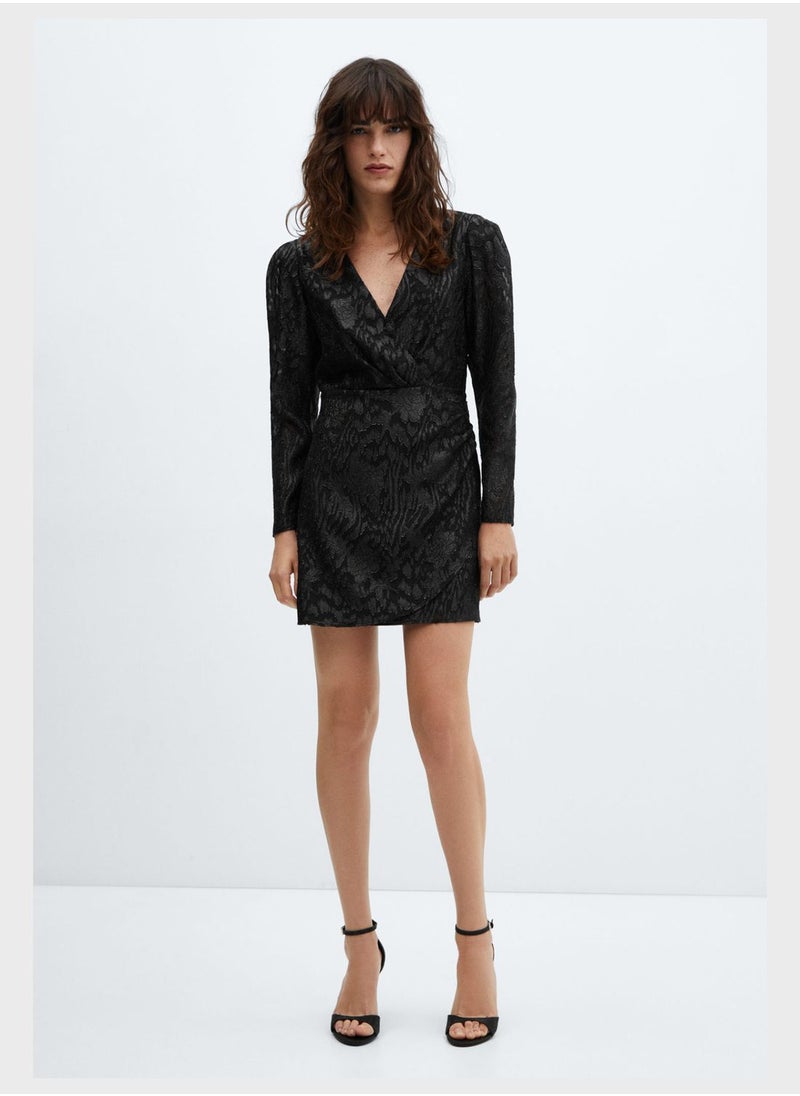 MANGO - Floral Print V- Neck Dress - Image 1