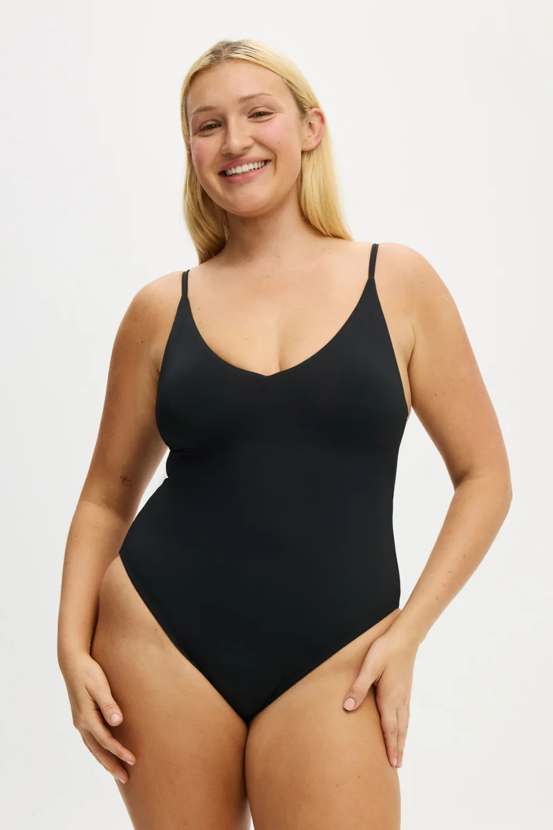 Cotton On  THIN STRAP V NECK ONE PIECE CHEEKY for Women | Best Price UAE