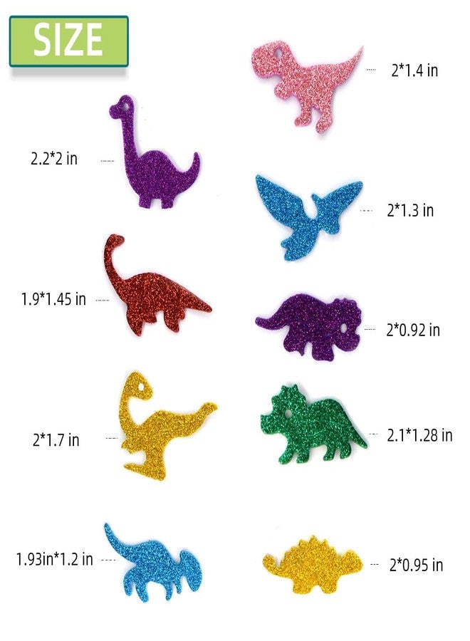 TTSAM 160 Pieces Glitter Dinosaur Foam Stickers Self Adhesive Foam Stickers for Craft DIY Self-Adhesive Dinosaur Shapes Sticker Home Party Decoration Colorful Arts Crafts Supplies (Assorted Colors) - Image 5