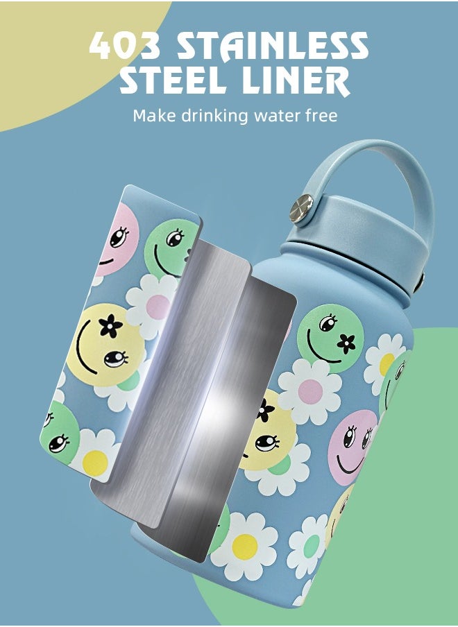 Soft Touch 650ML Baby Bottle Stainless Steel Toddler Water Bottle Toddler Thermos Bottle with Handle Cover and Wide Mouth Double Wall for Hot & Cold Liquids  - Image 3