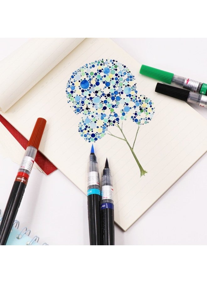 Pentel Xgfl Small Regular Script Practice Soft Brush Calligraphy Pen, Portable Colorful Painting Hand Account Hand-Painted Replaceable Ink Cartridge, Orange Yellow - Image 4