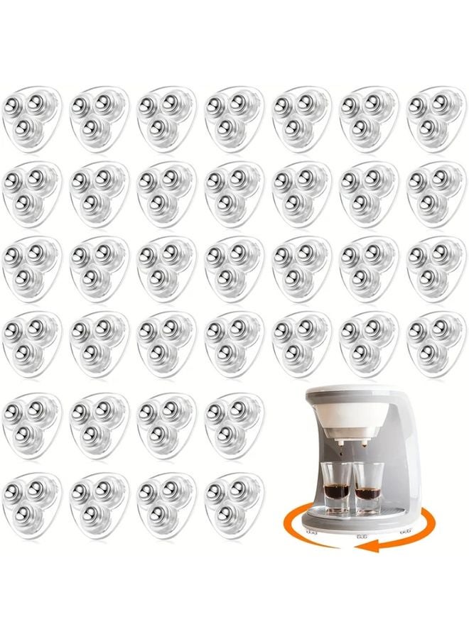 36 Pack Transparent Ball Casters 360 Degree Rotating Self Adhesive ABS with Steel Balls for Furniture Storage Box - Image 2