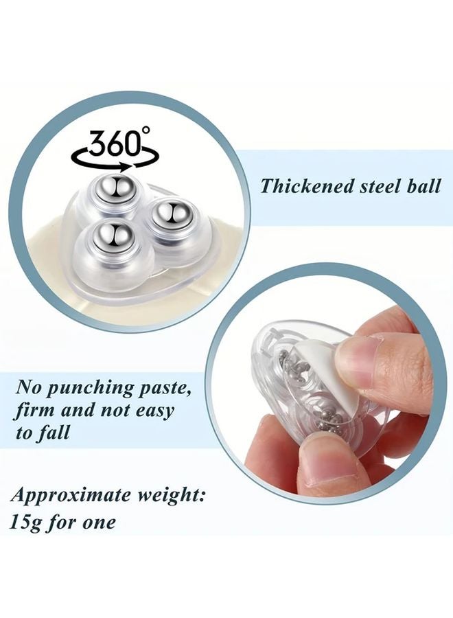 36 Pack Transparent Ball Casters 360 Degree Rotating Self Adhesive ABS with Steel Balls for Furniture Storage Box - Image 4
