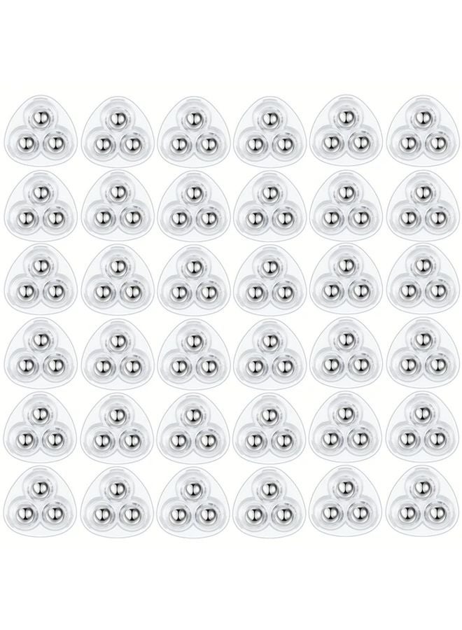 36 Pack Transparent Ball Casters 360 Degree Rotating Self Adhesive ABS with Steel Balls for Furniture Storage Box - Image 1